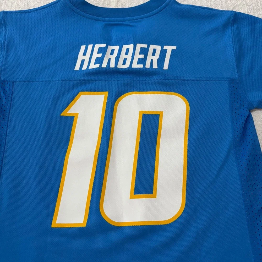 NFL Team Apparel Los Angeles Chargers Justin Herbert 10 Jersey Kids Large 7 Blue